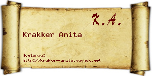 Krakker Anita névjegykártya