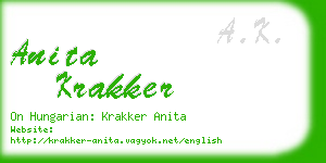 anita krakker business card